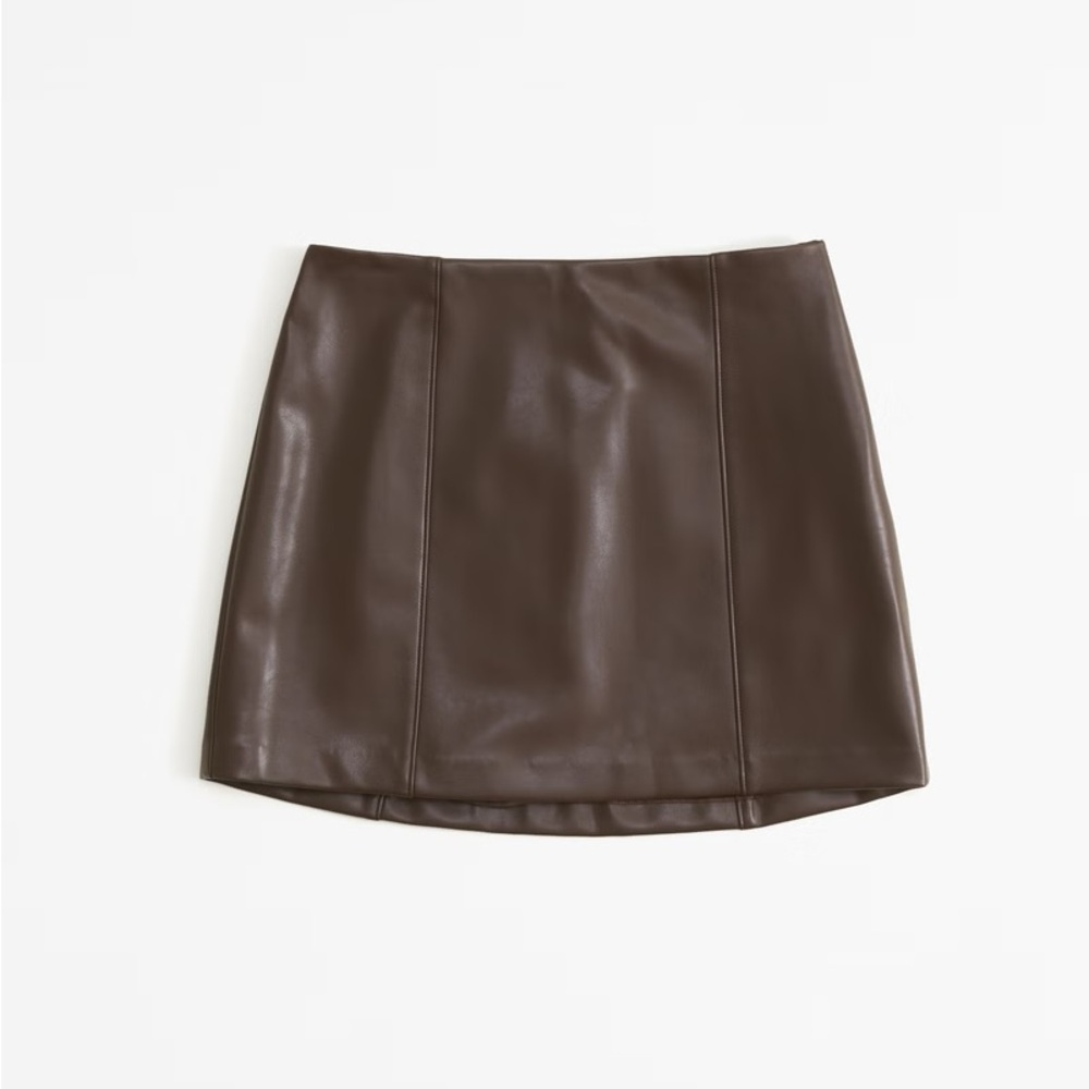 Abercrombie & Fitch Vegan Leather Mini Skirt M Brown